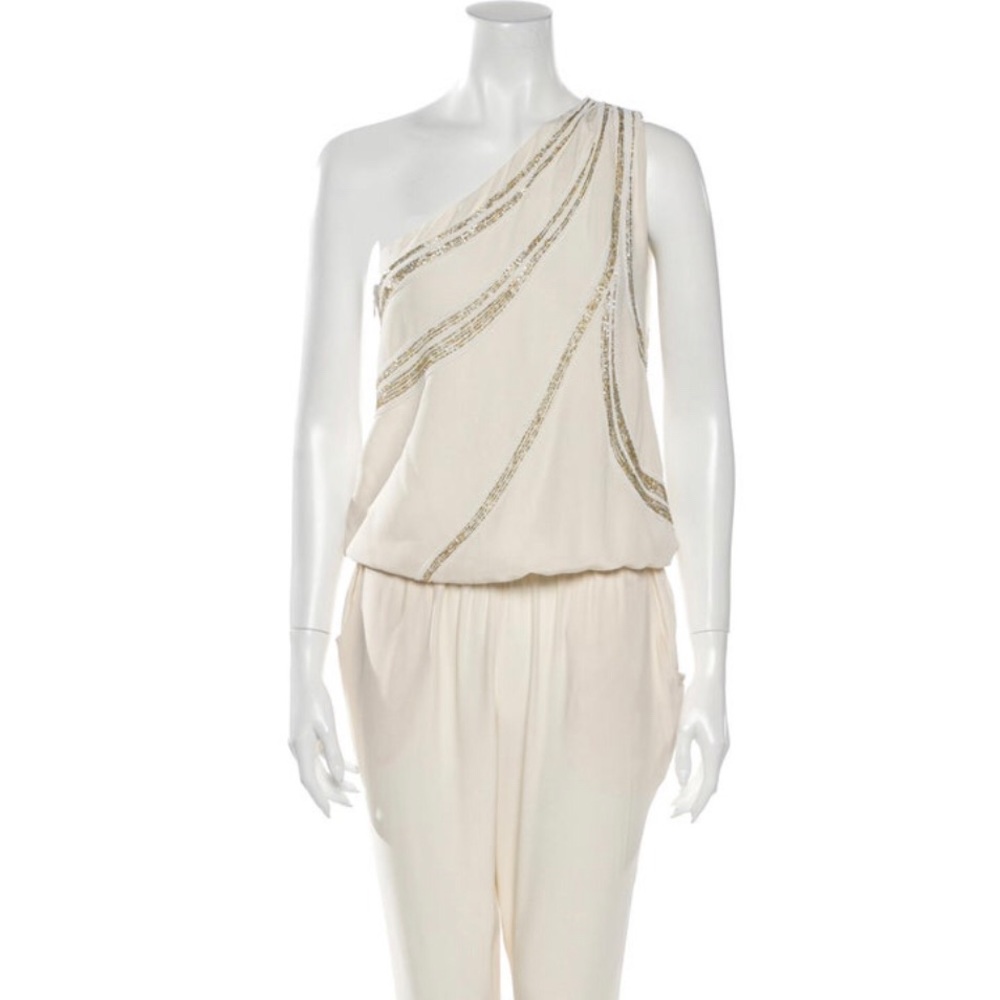 Ramy Brook Beaded Ivory Jumpsuit